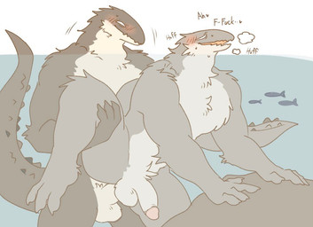 anal anal_penetration anthro balls blush bodily_fluids breath duo genitals heart_symbol male male/male moan motion_lines nude panting partially_submerged penetration penile penile_penetration penis_in_ass profanity sex smile sweat underwater underwater_sex water lovebuffpg45 aquatic fish shark