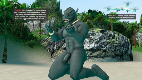 abs anthro balls drone embarrassed embarrassed_naked_male embarrassing_exposure embarrassing_nudity flaccid genitals jewelry kneeling male nude nude_anthro nude_male pecs penis red_eyes solo text meteorsmash okamical_(modeler) epic_games fortnite thunder_(fortnite) komodo_dragon lizard monitor_lizard reptile scalie 16:9 3d_(artwork) 4k absurd_res digital_media_(artwork) english_text hi_res widescreen