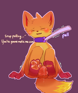animal_genitalia animal_penis anthro balls blush blush_lines bodily_fluids collar collar_pull dripping eyes_closed genital_fluids genitals knot leaking_precum leash leashed_collar male pawpads paws penis precum precum_drip precum_on_penis shaking simple_background solo text trembling snoiifoxxo firefox mozilla kit_(mozilla_firefox) canid canine fox mammal 5:6 english_text hi_res