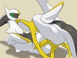 ambiguous_gender anus anus_only feral green_sclera grey_body lying on_back quadruped red_eyes shadow simple_background solo tail white_body apc_(artist) nintendo pokemon arceus generation_4_pokemon legendary_pokemon pokemon_(species) 4:3