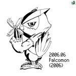 anthro beak claws feet male narrowed_eyes ranged_weapon shuriken smile solo standing talons toes weapon kokofuyu148655 bandai_namco digimon avian bird digimon_(species) falcomon 1:1