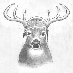 ambiguous_gender antlers armor black_eyes black_nose feral headgear helmet horn looking_at_viewer looking_forward parody realistic simple_background solo thousand_yard_stare white_background michaelsoftbinbows marines_call_it_that_2000_yard_stare deer mammal new_world_deer white-tailed_deer 1:1 graphite_(artwork) headshot_portrait monochrome portrait traditional_media_(artwork)