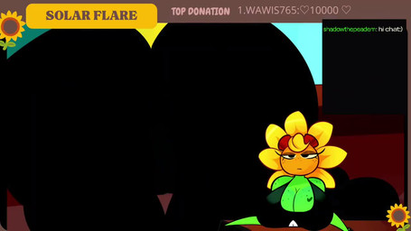 anus big_breasts big_butt black_clothing black_eyes black_topwear bottomless breasts butt cleavage clothed clothing eyelashes eyewear eyewear_on_head female flower freckled_breasts freckled_butt freckled_face freckled_legs freckled_shoulders freckled_thighs freckled_vulva freckles gaming genitals glistening_eyelids goggles goggles_on_head green_body green_screen huge_breasts huge_butt livestream long_eyelashes orange_body petal_hair plant solo stream_chat thick_thighs thigh_gap topwear vulva wide_hips mckeyes electronic_arts plants_vs._zombies plants_vs._zombies_heroes popcap_games twitch.tv solar_flare_(pvz) elemental_creature elemental_humanoid flora_fauna flower_creature humanoid plant_humanoid sunflower_(pvz) 16:9 animated long_playtime sound video widescreen