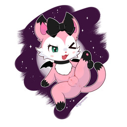 >_o anthro anus biped blue_body blue_fur blush blush_stickers butt cheek_tuft chest_tuft chibi clitoral_hood collar cosmic_background dipstick_tail facial_tuft female female_anthro front_view fur fur_tuft genitals gloves_(marking) green_eyes head_bow leg_markings markings multicolored_body multicolored_fur one_eye_closed open_mouth open_smile pink_body pink_fur plantigrade presenting presenting_hindquarters presenting_vulva simple_background smile socks_(marking) solo spread_legs spreading star starry_background tail tail_markings tuft vulva white_background wink young young_female zyuuniie beatcats sanrio sega sega_fave mia_(beatcats) domestic_cat felid feline felis mammal 1:1 2025 cel_shading digital_drawing_(artwork) digital_media_(artwork) hi_res shaded