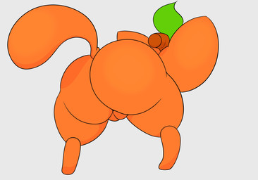 back_legs big_butt big_tail breasts busty_feral butt female feral genitals leaf looking_away orange_body orange_tail orange_vulva plump_labia solo stem stem_on_head tail vulva alpog21_(artist) trod domestic_cat felid feline felis mammal absurd_res hi_res