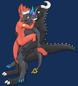anal anal_penetration anthro arms_around_neck arms_around_partner black_body genitals grey_body group male male/male on_lap open_mouth penetration penis red_body side_view sitting_on_another sitting_on_lap sitting_sex size_difference smile smiling_at_another smiling_at_partner touching_back touching_thigh trio xenomir dragon_village mythology dragon magnas mythological_creature mythological_scalie scalie hi_res