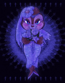 anthro blue_eyes blush bouquet clothed clothing dark dress eyelashes female footwear fur heart_eyes heart_symbol looking_at_viewer shoes smile solo tan_body tan_fur wedding_dress white_clothing white_dress white_footwear white_shoes a_ro5252 chip_'n_dale disney clarice_(disney) chipmunk ground_squirrel mammal rodent sciurid hi_res