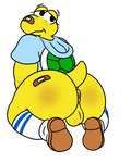 anthro anus backsack balls butt clothing genitals hoodie male solo topwear spritedraws mario_bros nintendo paper_mario koops koopa koopa_troopa scalie 4:5 hi_res