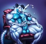 5_fingers abs anthro balls biceps big_balls big_muscles big_pecs big_penis biped blue_body blue_scales bodily_fluids chair claws cum cum_on_penis cumshot ejaculation erection fingers front_view furniture genital_fluids genitals horn male masturbation muscular muscular_anthro muscular_male nipple_piercing nipples nude orgasm pecs penile penile_masturbation penis piercing scales sitting smile solo teeth thick_thighs vein lytta_the_bug fallout microsoft fan_character jakob_(mechanicaldclaw) deathclaw scalie 2018 hi_res unavailable_at_source