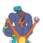 ambiguous_gender anthro asphyxiation big_butt butt choking clothing duo jobber male muscular muscular_male screaming suit anonymous_artist unknown_artist broly_culo dragon_ball nintendo pokemon charizard generation_1_pokemon pokemon_(species) venusaur meme