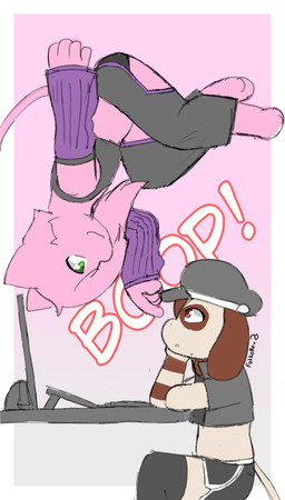 clothing drawing_tablet duo electronics femboy floating hat headgear headwear keyboard male male/male monitor upside_down fokkorev nintendo pokemon flin_(fokkorev) kye_(fokkorev) generation_1_pokemon generation_2_pokemon humanoid legendary_pokemon mew_(pokemon) pokemon_(species) smeargle absurd_res hi_res