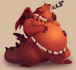 3_toes 4_fingers anthro belly big_belly biped eating feet fingers horn male membrane_(anatomy) membranous_wings moobs obese obese_anthro obese_male orange_body orange_scales overweight overweight_anthro overweight_male scales solo spiral_knees standing tail thick_thighs toes wings mosin activision european_mythology mythology spyro_reignited_trilogy spyro_the_dragon magnus_(spyro) rescued_dragons_(spyro) dragon mythological_creature mythological_scalie scalie western_dragon 2024 absurd_res digital_drawing_(artwork) digital_media_(artwork) hi_res