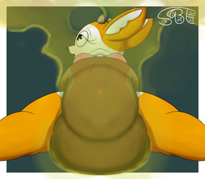 anthro clothed clothing diaper diaper_fetish excessive_feces feces female hyper hyper_feces looking_back lying on_front pooping rear_view scatplay smelly soiled_diaper soiling soiling_diaper solo stink_fumes unclean_diaper used_diaper wearing_diaper gassybigears69 aggretsuko sanrio tsunoda_(aggretsuko) antelope bovid gazelle mammal thomson's_gazelle true_antelope hi_res