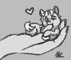 ambiguous_feral ambiguous_gender ambiguous_human duo feral fingernails glistening glistening_eyes heart_symbol hooves horn in_hand mane mostly_offscreen_human nails solo_focus sucking tail young young_ambiguous young_feral misslucky fluffy_pony mythology equid equine fluffy_pony_(species) human mammal mythological_creature mythological_equine unicorn 2025 digital_drawing_(artwork) digital_media_(artwork) greyscale hi_res monochrome