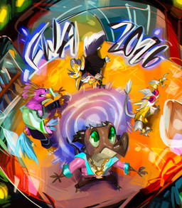 70s_clothing anthro avian_feet beak biped blue_body bottomwear clothed clothing feathered_crest feathered_wings feathers femboy green_eyes head_crest hotel male pink_body tail tail_feathers winged_arms wings tompossum bryce_daeless dervali gyro_feather avali avian bird galliform kobold peafowl phasianid scalie teacup_gryphon absurd_res hi_res
