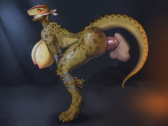 anthro arched_back balls bdsm bent_over big_breasts big_butt blush bodily_fluids bondage bound breast_sway breasts breath brown_body brown_scales bubble_butt butt cleave_gag cloth_gag digitigrade disembodied_penis dominant dominant_anthro dominant_male duo female furry_balls gag genital_fluids genitals green_body green_scales hands_tied helpless huge_breasts light light_beam lizard_tail looking_at_another looking_back male male/female motion_lines nipples offscreen_character offscreen_male panting penetration penile_spines penis pink_nipples prisoner raised_tail scales submissive submissive_anthro submissive_female sweat tail thick_thighs vaginal vaginal_fluids vaginal_fluids_on_penis vaginal_penetration tentakus microsoft the_elder_scrolls tasha_the_argonian argonian felid khajiit mammal scalie hi_res story story_in_description