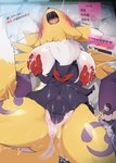 2024 anthro anthro_penetrated anus areola balls bandai_namco big_breasts blush bodily_fluids breast_milking breasts butt canid clothing cum cum_from_pussy cum_in_pussy cum_inside dagasi digimon digimon_(species) digital_media_(artwork) duo english_text female female_penetrated fucked_silly fur genital_fluids genitals gloves handwear head_between_breasts heart_symbol hi_res impmon japanese_text lactating larger_female leaking_cum looking_pleasured lying male male/female male_penetrating male_penetrating_anthro male_penetrating_female mammal mostly_nude nipples on_back open_mouth orgasm penetration penis pussy renamon sex size_difference smaller_male spread_legs spreading tail teeth text tongue tongue_out vaginal vaginal_fluids vaginal_penetration