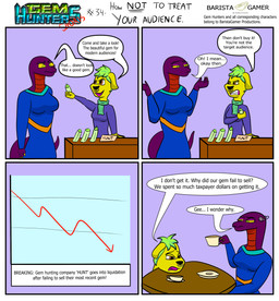 anthro beverage cochlear_implant_processor coffee coffee_cup container cup deaf dialogue duo female gem keikogi martial_arts_uniform restraints sportswear stocks text baristagamerproductions ada_(gem_hunters) background_character canid canine mammal reptile scalie snake absurd_res comic english_text hi_res
