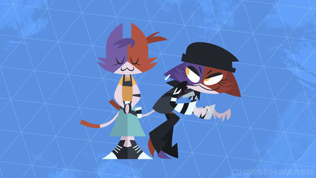 anthro barefoot clothing dancing disco_ball duo eyelashes featureless_feet feet female footwear hat headgear headwear hug parody shoes sleeping yellow_eyes chrisshwafer epic_games fortnite cate_meowdy meow_skulls felid feline mammal 16:9 animated hi_res short_playtime sound widescreen