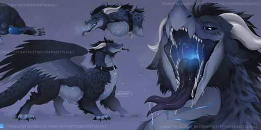 anus back_wings balls big_anus big_butt black_anus black_body black_claws black_fur black_mane black_pawpads black_sclera black_tongue blue_anus blue_eyes blue_penis butt claws collar erection feral forked_tongue fur gaping_mouth genitals glowing_throat horn long_tail male mane neck_bulge open_mouth pawpads penis restricted_swallow solo swallowing tail teeth throat tongue tongue_out white_horn wings santanahoffman mythology dragon furred_dragon furred_scalie mythological_creature mythological_scalie scalie hi_res watermark