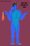 4_toes 5_fingers anthro biped blue_body blue_scales blue_tongue bodily_fluids brown_hair claws clothing dialogue feet fingers flaccid foreskin genital_fluids genitals gesture green_eyes green_sclera grey_horn hair heart_symbol holding_clothing holding_object holding_underwear horn male multicolored_body nude penis precum scales shrug solo standing teeth text toes tongue two_tone_body underwear white_claws xanderg_(artist) mythology xanderg dragon mythological_creature mythological_scalie reptile scalie 2017 english_text hi_res watermark