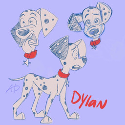 3_toes black_nose black_spots collar collar_tag feet feral floppy_ears fur heterochromatic_ears male markings red_collar solo spots spotted_body spotted_fur star_collar_tag toes toony white_body white_fur autumnagical 101_dalmatian_street 101_dalmatians disney dylan_(101_dalmatians) canid canine canis dalmatian domestic_dog mammal 1:1 sketch_page
