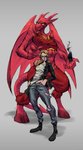 anthro black_fire blonde_hair clothing colored_fire duo ear_piercing ear_ring female fire hair jacket piercing ring_piercing topwear torn_clothing fpbarros jojo's_bizarre_adventure satina_(series) lucia_(satina) demon human humanoid mammal stand_(jjba) absurd_res hi_res meme