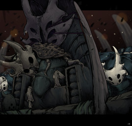 4_eyes ambiguous_gender biped black_eyes chair corpse detailed_background furniture group mask multi_eye sitting throne cohavmuzar hollow_knight_(franchise) team_cherry arthropod 2025 hi_res