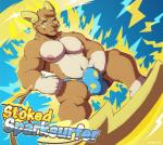 anthro athletic balls_outline biceps big_bulge big_muscles big_pecs blue_eyes blush body_hair bottomwear brown_body brown_fur brown_hair brown_nose bulge clothed clothing detailed_bulge electricity fur genital_outline hair lightning male multicolored_body multicolored_fur muscular muscular_anthro nipples open_mouth pants pecs pubes simple_background smile solo teeth tongue topless two_tone_body two_tone_fur underwear myiko nintendo pokemon alolan_exeggutor alolan_form alolan_raichu generation_7_pokemon pokemon_(species) regional_form_(pokemon) 2016