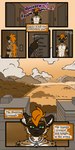 anthro collar cuff_(restraint) dialogue door elevator landscape male metal_collar restraints solo text tatsuchan18 havoc_(tatsuchan18) hyena mammal absurd_res comic english_text hi_res multiple_scenes