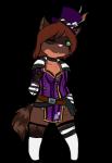 anthro chibi clothed clothing cosplay female hair smile solo 2k_games borderlands mad_moxxi meep silvy mammal procyonid raccoon 2017 alpha_channel