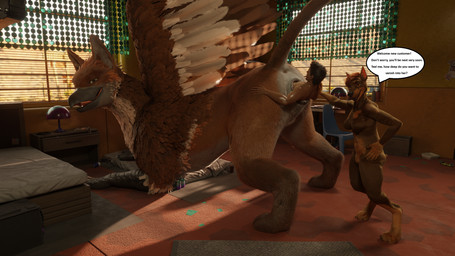 anthro anus breasts butt feathered_wings feathers feet_first female feral feral_pred first_person_view genitals group human_prey inside inviting larger_pred male male/female partially_inside presenting presenting_hindquarters size_difference smile speech_bubble spread_legs spreading tail tongue trio unbirthing vaginal vore vulva willing_prey wings bluedragon55 untied_verbeger_(modeler) mythology dobermann_(untied_verbeger) gryphon_(untied_verbeger) avian gryphon human mammal mythological_avian mythological_creature hi_res