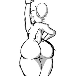 bouncing_butt butt butt_focus ear_piercing ear_ring female jiggling piercing ring_piercing slap solo thick_thighs korominas bovid caprine mammal sheep 1:1 2d_animation animated animated_gif short_playtime
