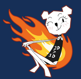 anthro black_eyes black_nose blinking blush blush_lines closed_smile clothed clothing collar eyebrows female fire looking_at_viewer mouth_closed one_eye_closed shirt sitting smile solo topwear white_body wink winking_at_viewer king_of_sorrow_(artist) cartoon_network the_amazing_world_of_gumball teri_(tawog) bear mammal paper_creature