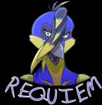 anthro beak eyelashes female hair machine sharp_teeth solo teeth toothed_beak yellow_eyes unknown_artist five_nights_at_freddy's scottgames fan_character requiem animatronic avian bird robot alpha_channel bust_portrait portrait