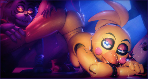 accessory alternate_color alternate_costume ambiguous_penetration anthro arched_back arm_accessory arm_warmers armwear beak beak_fetish bib blue_eyes bodily_fluids breasts claws clothing cum cum_in_beak cum_in_mouth cum_inside cum_on_arm cum_on_eyelid cum_on_face cum_on_hand cum_string female female_penetrated fur genital_fluids genitals group hair hand_on_butt kneeling leg_grab lipstick looking_at_viewer machine makeup male male/female male_penetrating male_penetrating_female on_model penetration penis purple_body purple_fur red_eyes sex teeth yellow_body mrcourage616 ashley_orange_(modeler) five_nights_at_freddy's five_nights_at_freddy's:_security_breach five_nights_at_freddy's_2 scottgames steel_wool_studios glamrock_chica roxanne_wolf toy_chica_(fnaf) animatronic avian bird canid canine canis chicken galliform human mammal phasianid robot wolf 3d_(artwork) absurd_res digital_media_(artwork) hi_res