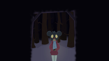 anthro buckteeth camera cave clothed clothing fully_clothed hoodie plant scarf solo teeth topwear tree whiskers skullgoat777 love_in_the_woods night_in_the_woods lori_meyers mammal mouse murid murine rodent hi_res