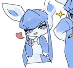 ambiguous_gender anime_eyes eyewear feral glasses heart_symbol solo star teeth podo nintendo pokemon eeveelution generation_4_pokemon glaceon pokemon_(species)