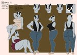 anthro big_breasts big_butt breasts butt clothed clothing female fur looking_at_viewer profile simple_background smile solo cherryfox73 bianca_(cherryfox73) badger mammal mustelid musteline absurd_res hi_res