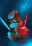 ambiguous_gender black_nose block blue_lightsaber brown_body brown_fur daww detailed_fur eyes_closed feral fluffy fluffy_tail fur gameplay_mechanics holding_object holding_weapon lightsaber melee_weapon nude orange_body orange_fur pawpads paws pink_pawpads red_lightsaber rhythm_game solo tail vr_headset weapon white_body white_fur silverfox5213 beat_saber oculus_(brand) oculus_rift star_wars big_nug canid canine fox mammal red_fox true_fox 2021 detailed digital_media_(artwork) digital_painting_(artwork) shaded