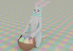 basket blue_clothing blue_egg blue_eyes bow_ribbon bow_tie breasts checkered checkered_floor clothing container easter_egg egg egg_basket female fur green_egg hair holidays looking_at_viewer nude orange_egg pose purple_egg red_egg simple_background solo white_body white_fur white_hair yellow_egg lagomorph_dude blender_cycles easter warfare_machine cassie_(lagomorph_dude) rabbit_(lagomorph_dude) lagomorph leporid mammal rabbit 3d_(artwork) blender_(artwork) digital_media_(artwork) hi_res pastel_theme watermark