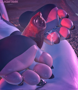 4_toes anthro duo feet female foot_fetish foot_focus foot_play footjob humanoid_feet male male/female pawpads paws plantigrade pov_footjob sex soles toes galakziaftrdark kaylafox_(modeler) hellaverse helluva_boss loona_(helluva_boss) canid canine canis mammal wolf hi_res