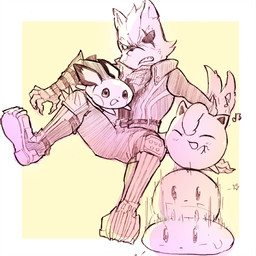 ambiguous_gender anthro blush bouncing clothed clothing eye_patch eyes_closed eyewear feral fur group male yellow_body yellow_fur ymm-rkgk kirby_(series) nintendo pokemon star_fox super_smash_bros. kirby wolf_o'donnell alien canid canine canis generation_1_pokemon generation_2_pokemon jigglypuff mammal pichu pokemon_(species) rodent waddling_head wolf 1:1 low_res