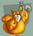 ahegao anal anal_penetration anthro anthro_penetrating anthro_penetrating_humanoid ass_up big_breasts big_butt big_dom_small_sub bodily_fluids bottomwear bouncing_breasts braces breasts buckteeth butt clothing cum cum_in_ass cum_inflation cum_inside cum_on_butt cumshot dipstick_tail dominant duo ejaculation excessive_cum excessive_genital_fluids eyewear falling_book female female_penetrated from_behind_position fur genital_fluids glasses green_bottomwear green_clothing green_shirt green_skirt green_tail_tip green_topwear grey_body grey_fur huge_breasts huge_butt humanoid_on_anthro humanoid_penetrated hyper hyper_breasts hyper_butt hyper_cum inflation looking_pleasured male male/female male_penetrating male_penetrating_female markings obese orange_body overweight penetration sex shirt simple_background size_difference skirt standing_doggystyle tail tail_markings teeth thick_arms topwear white_clothing white_shirt white_topwear orangejuicemann citrus_(orangejuicemann) humanoid living_orange mammal rodent sciurid tree_squirrel absurd_res character_request hi_res