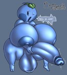 balls bent_legs big_balls big_breasts big_penis biped blue_background blue_body blue_eyes bodily_fluids breasts crab_position dialogue genital_fluids genitals gynomorph huge_balls huge_breasts huge_penis hyper hyper_balls hyper_breasts hyper_genitalia hyper_penis intersex leaking_precum masturbation one_eye_closed penile penile_masturbation penis pointy_speech_bubble precum simple_background solo speech_bubble text throbbing throbbing_penis orangejuicemann blu_(orangejuicemann) humanoid living_blueberry 2023 blue_theme cool_colors dated digital_drawing_(artwork) digital_media_(artwork) handwritten_text hi_res shaded signature soft_shading