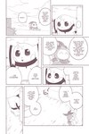 7_panel_comic ^_^ ambiguous_gender answer bag black_text bodily_fluids cheek_spots cloud day dialogue duo ellipsis eyes_closed female hair leaf looking_at_another mouth_closed open_mouth outside paws plant question question_mark questioning_ellipsis scarf shadow sitting sky smile speech_bubble standing sweat sweatdrop talking_to_another text tongue umikit nintendo pokemon pokemon_mystery_dungeon spike_chunsoft koko_(aots) muro_(aots) elemental_creature flora_fauna generation_2_pokemon generation_5_pokemon petilil pichu pokemon_(species) comic digital_media_(artwork) english_text monochrome female_(lore)