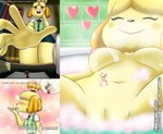 anthro bathing bathtub big_breasts blonde_hair breasts bubble_censorship convenient_censorship duo female genitals gentle_giant hair human_on_anthro interspecies kissing larger_female macro male male/female micro nipples nude pink_nipples pussy size_difference smaller_male soap_bubbles yellow_body micromike animal_crossing nintendo isabelle_(animal_crossing) villager_(animal_crossing) canid canine canis domestic_dog human mammal shih_tzu toy_dog