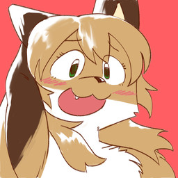 :3 anthro armpit_showing big_ears big_eyes biped blonde_hair blush blush_lines brown_body brown_ears brown_fur cheek_tuft close-up eyebrow_through_hair eyebrows eyelashes facial_tuft fangs female fluffy fluffy_chest fur gloves_(marking) green_eyes hair long_hair markings multicolored_body multicolored_fur open_mouth pivoted_ears raised_arm red_background red_blush scratching_head simple_background small_nose solo teeth translucent translucent_hair tuft two_tone_body two_tone_fur white_body white_fur white_sclera yellow_body yellow_fur conditional_dnp killerfoxkin averi_(fiddleafox) canid canine fox mammal red_fox true_fox 1:1 2024 digital_drawing_(artwork) digital_media_(artwork) hi_res icon shaded