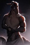 accessory anthro biceps black_body black_hair blue_eyes brown_body brown_hair clothing dark_body feathers fur fur_chest hair hair_accessory hair_mane hairclip horror_(theme) legwear light long_hair long_mane long_tail looking_at_another male muscular muscular_anthro muscular_male muscular_thighs native native_american obliques orange_hair pose serious_face silhouette solo tail tail_hair tail_mane tan_body thigh_highs towel tribe tigersnowflake lukka_(lukka9090) equid equine felid feline horse lion mammal pantherine shifter hi_res lighting shaded