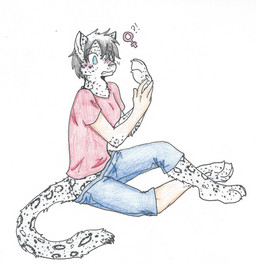 anthro black_hair blue_eyes bottomwear breasts clothing female female_symbol gender_symbol hair interrobang mid_transformation pants shirt short_hair simple_background solo species_transformation surprised symbol topwear transformation white_background rainbowraven felid mammal pantherine snow_leopard 2014 colored_pencil_(artwork) hi_res traditional_media_(artwork)